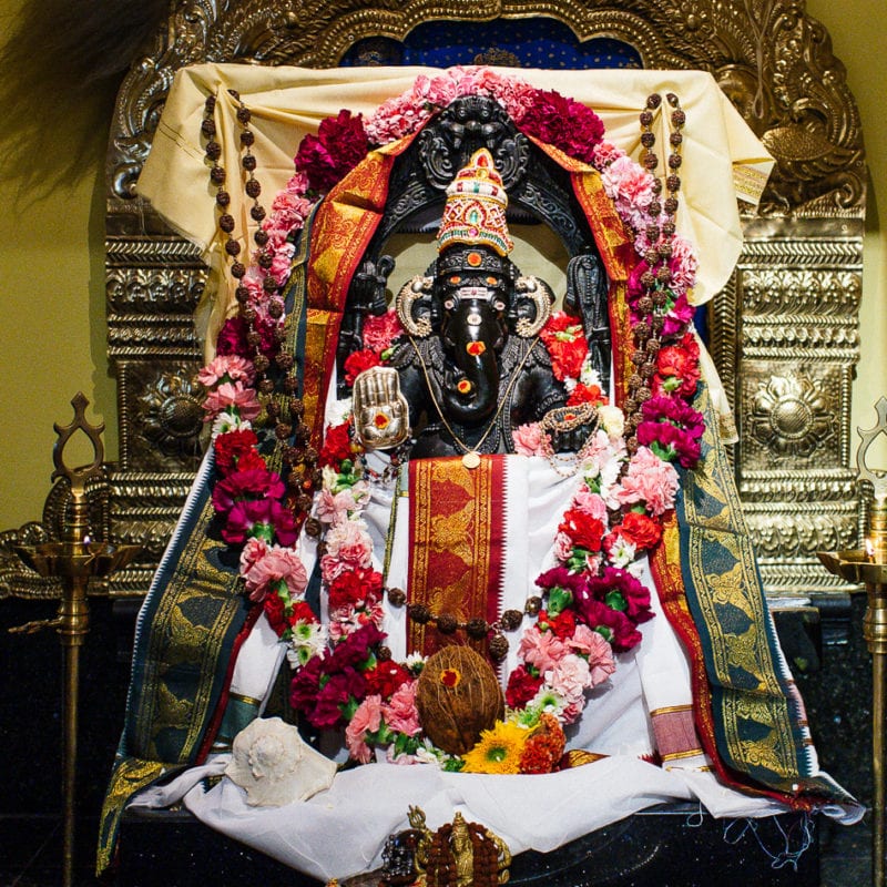 Deities of Hare Krishna Temple, Durban Stock Photo