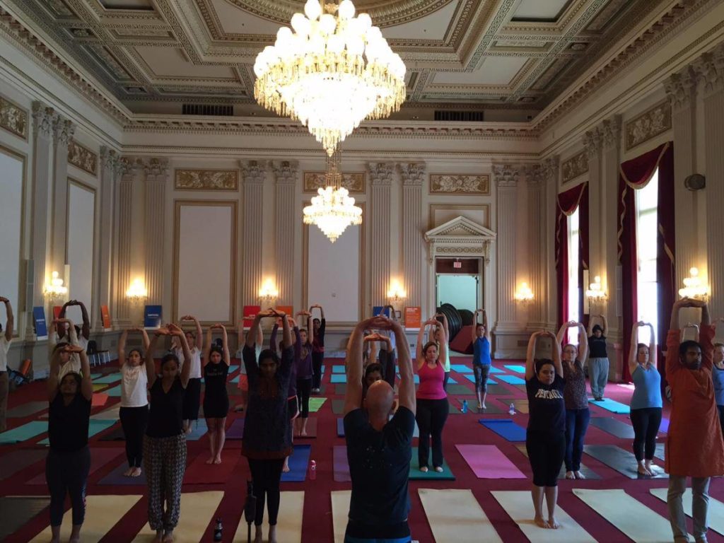 Politics Aside Staffers 'Reach Across the Aisle' at HAF's Yoga on the