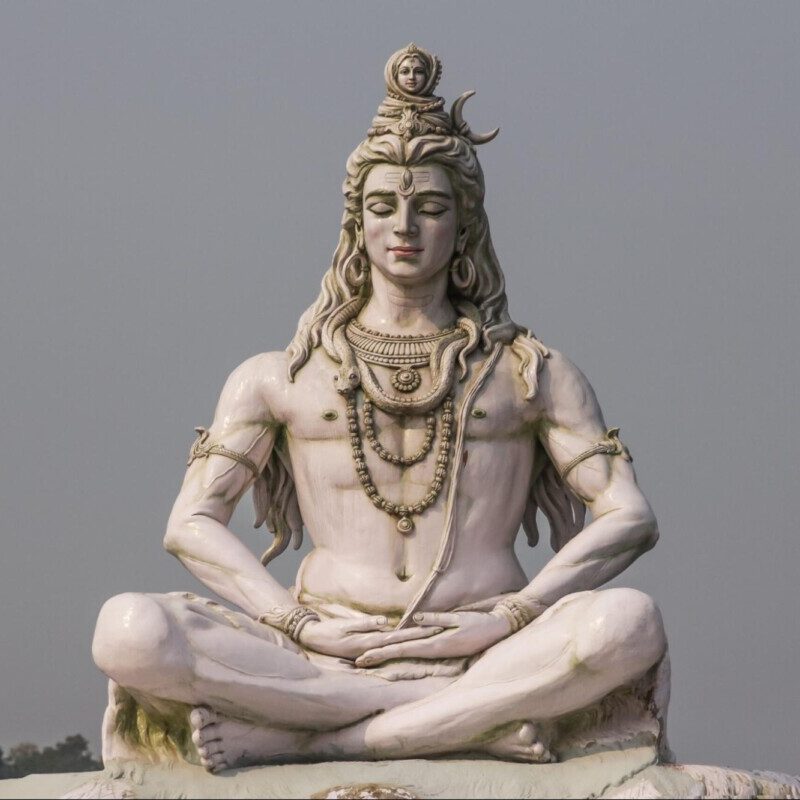 A large statue of Shiva in meditation at Parmarth Niketan ashram in Rishikesh