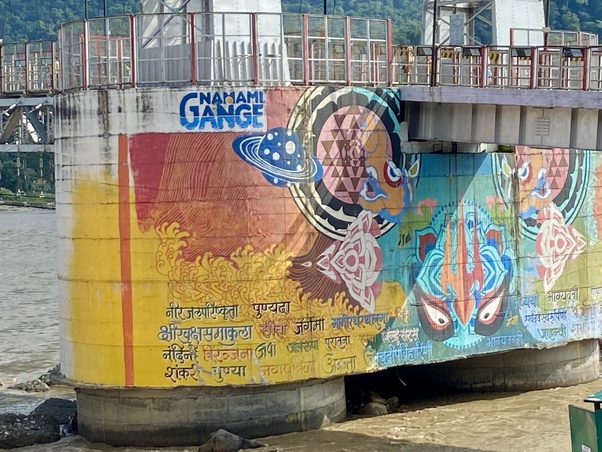 Rishikesh bridge graffiti image