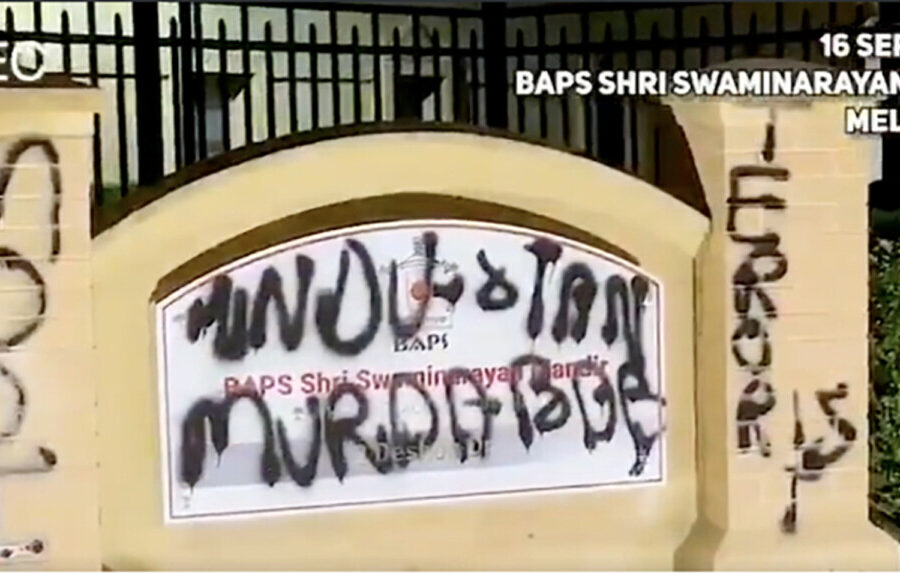 baps temple vandalism image