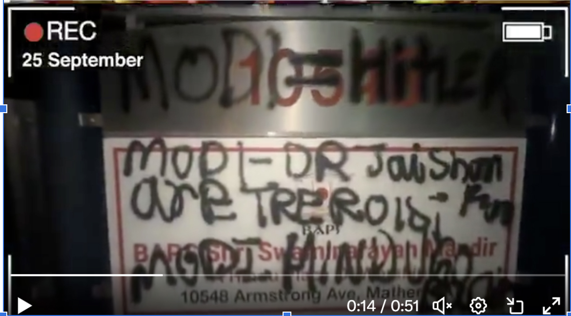 Sacramento BAPS temple vandalism image